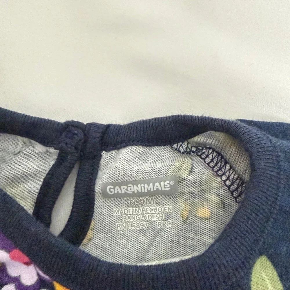 Garanimals DDG Darlings Baby Girl 6-9M Floral Bodysuit Bee Polka Dot Top Lot 2pc